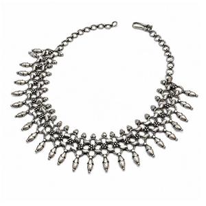 Traditional <b>Oxidized</b> Silver Statement Necklace for Women - Product Image 2