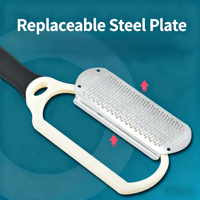 Râpe à pieds en acier inoxydable, lames remplaçables, outil professionnel pour éliminer les callosités et les peaux mortes, manche long ergonomique, outil de pédicure, soin des pieds