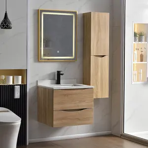 Hot Sell Waterproof Modern Bathroom Furniture Luxury Vanity Single Sink Set Wall Mounted Led Mirror