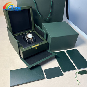 <b>Wooden</b> MDF <b>Watch</b> Box Custom Logo leather Interior Square Case Luxury Outside Packaging Recycled Materials black - Product Image 2