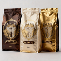 Emballage alimentaire pour animaux de compagnie de qualité supérieure, sac à huit soudures latérales, imprimé sur mesure, pochette à fermeture éclair à fond plat, qualité alimentaire