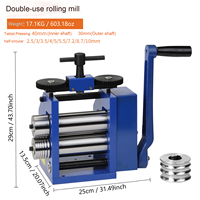 Mini laminoir manuel à froid, outil de pressage circulaire, semi-circulaire et carré 45 #   Rouleau à bijoux en acier facile à utiliser SSMG