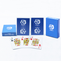 Carte à jouer en pvc bleu asie personnalisée carte à jouer pliable étanche en plastique imprimée en usine emballée dans une boîte