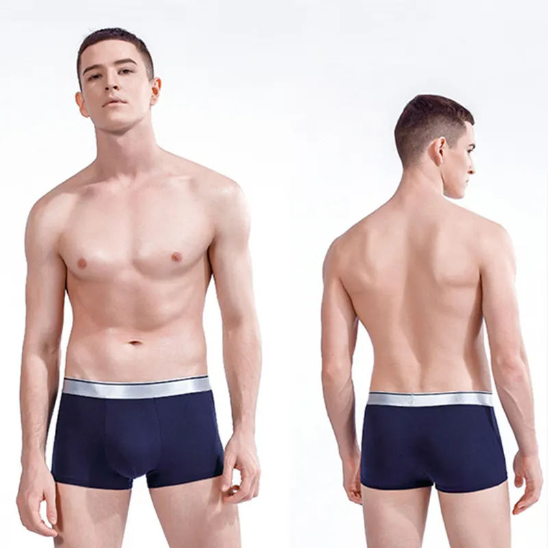 솔리드 컬러 남성 반바지 맞춤형 브랜드 로고 수축 남성 흡수 땀 속옷 복서