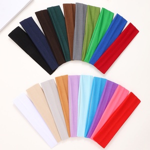 عصابة رأس رياضية بلون موحد، مرنة وعريضة للصالة الرياضية واليوغا والتمارين، عصابة امتصاص العرق، رباط للجري واليوغا، 28 لونًا بالجملة - Product Image 1