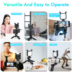 Kit de vlog mobile de haute qualité, micro-lumière, trépied de microphone, lumière led, kit de vlog mobile à distance sans fil pour microphone <span class=keywords><strong>tiktok</strong></span> - Product Image 2