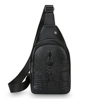 Nouvelle sacoche de poitrine tendance pour homme - Sac bandoulière décontracté polyvalent et élégant en PU imperméable à motif crocodile