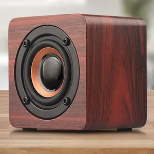 Wood Speaker Grain Portable Wireless Vintage Mini Bluetooth Loudspeaker With Mic Support Tf Card Fm Radio For Mobile Phone