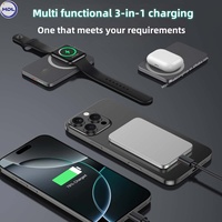 Mini banco de energía de aleación de aluminio 5000mAh súper delgado con carga inalámbrica magnética