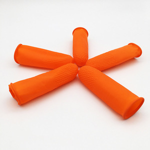 Manchons de protection pour doigts en nitrile orange Lyc, résistants à l'abrasion, pour atelier industriel, à usage unique, sans trou pour le pouce - Product Image 2