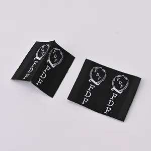 Custom damask woven labels Woven Sewn in Side Labels for Clothing Main Labels