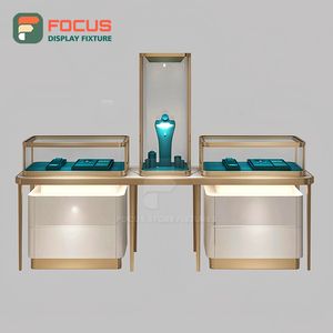 Comptoir de Bijouterie en Bois Haut de Gamme avec Vitrine en Verre et Structure Métallique pour Magasin de Bijoux - Product Image 3