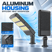 Lampadaire LED 300W avec dissipateur thermique en nid d'abeille, conception modulaire, étanche IP67, pour projets de voirie urbaine, autoroutes et parkings