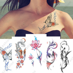 2025 nuovo colore impermeabile farfalla <span class=keywords><strong>fiori</strong></span> temporaneo tatuaggio adesivo all'ingrosso braccio/petto tatuaggio decalcomania per l'applicazione del corpo - Product Image 1