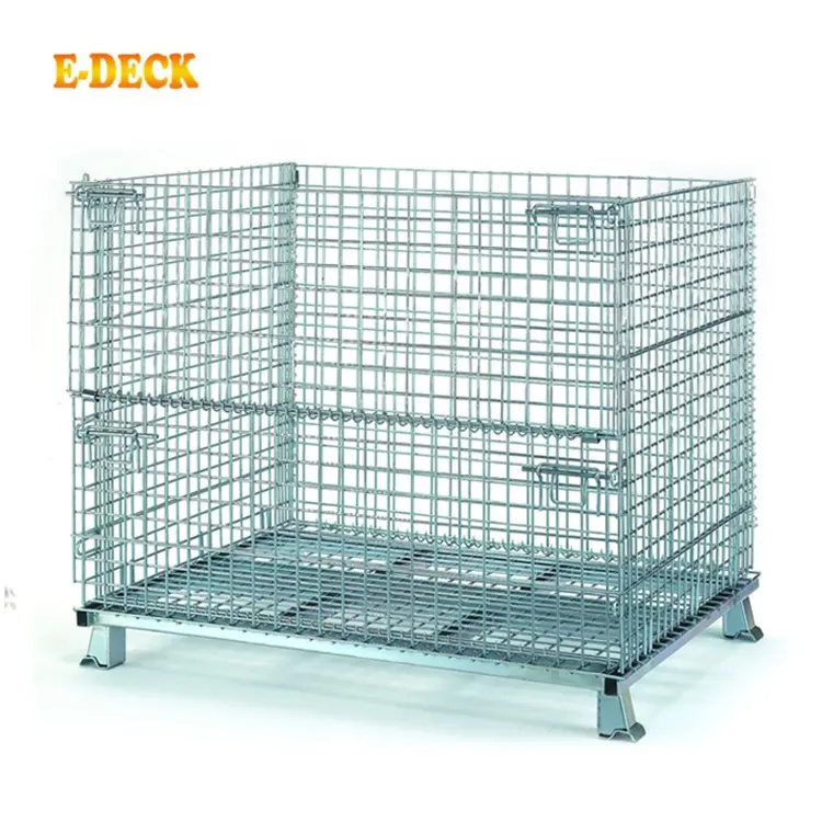 Snasan — panier de rangement pliable, personnalisé, entrepôt en fil d'acier galvanisé, pièces de rechange, cage, conteneur de corbeille en zinc, vente en gros