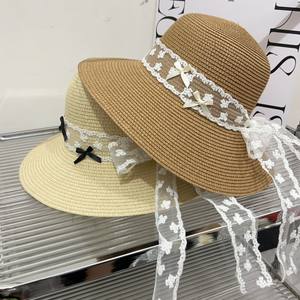 Sombrero de Paja para Mujer, Estilo Pescador, con Malla y Lazo, Protección Solar, para Viajes y Actividades al Aire Libre - Product Image 6
