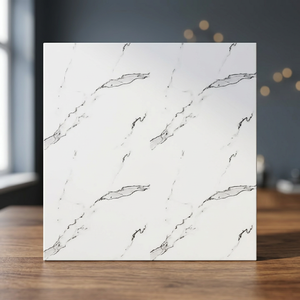 Carreaux de sol en céramique de porcelaine émaillée brillante effet marbre de luxe moderne 40x40cm – Design intérieur haut de gamme - Product Image 6