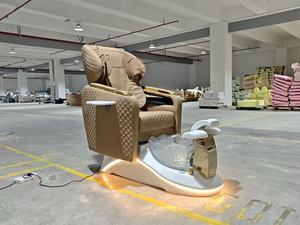 Black Pu Leather Modern Luxury Spa Pedicure <b>Chair</b> Electric <b>Reclining</b> <b>Massage</b> Whirlpool Pipeless Jet System Automatic Nail Salon - Product Image 6