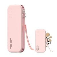 Porte-pinceau de maquillage de voyage sac de pinceau de maquillage portable en silicone avec trous d'air sac organisateur cosmétique doux et étanche