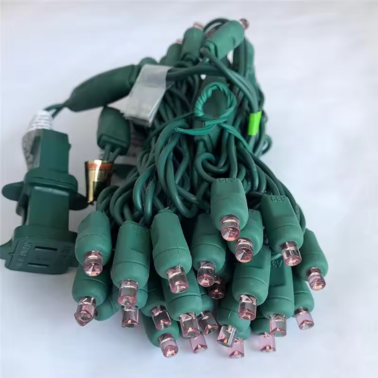 Mini LED Christmas Lights Wide Angle 5mm 50 Counts 70 100 Lights 4'' 6'' Spacing