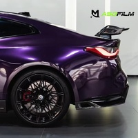 ASDFilm Serie Completa de Vinilos TPU Morados, Color Negro Brillante, Efecto Cambiante, Autoregenerables, Hidrofóbicos, Protección de Pintura PPF para Carrocería