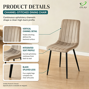 Chaise d'appoint en tissu rembourré OKAY Nordic, mobilier pour appartement, maison, <span class=keywords><strong>restaurant</strong></span>, chaises de salle à manger confortables et abordables, vente en gros - Product Image 2