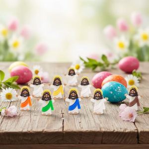 Ensemble de 8 figurines classiques religieuses en PVC marron, cadeaux de Pâques, événements religieux, école du dimanche, mini figurines de Jésus - Product Image 2