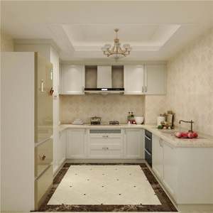 Ensemble de cuisine moderne modulaire complet avec plan de travail en marbre artificiel, robinet, tiroir, panier - Product Image 4