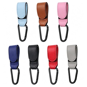 Crochets de poussette en cuir PU, universels et réglables, pour sacs, poussettes, voitures, chariots de courses et vélos - Product Image 5