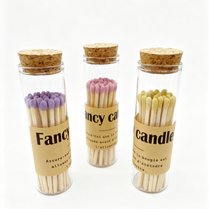 Venta al por Mayor de Fósforos de Seguridad de Vidrio Transparente con Etiqueta Kraft Personalizada con Logotipo, Fósforos de Madera para Tiendas de Velas, Hoteles, Cafés, Artículos de Aseo - Product Image 4