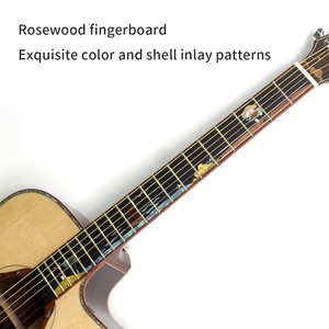 Premium 41-Inch Solid <b>Top</b> Spruce Wood Acoustic Guitar Handmade with Glossy Back Side Fingerboard - Product Image 3