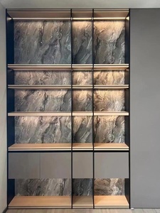 Estantería Modular de Acero Abierta de Fábrica China, Librería de Acero con Acabado Bronce Cepillado, Estante de Almacenamiento para el Hogar, para Sala de Estar - Product Image 3