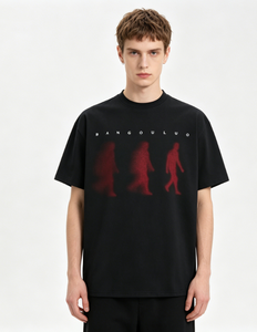 Men's Vintage Oversized T-Shirt, Back Letter <strong>Quote</strong> &amp; Red Figure Graphic Print, Y2K Streetwear Casual Loose Short Sleeve Tee - Product Image 5