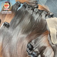 Extensiones de Cabello Humano 100% Natural Vietnamita SDD Doble Trama Liso Extremo con Cierre