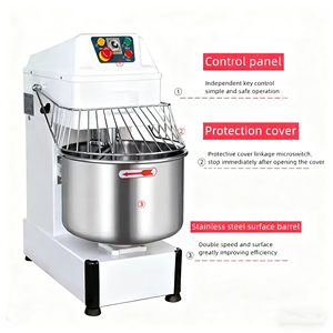 Mélangeur à spirale automatique pour pâte avec moteur, acier inoxydable de qualité alimentaire, capacité de 8 kg à 50 kg, garantie d'un an - Product Image 1