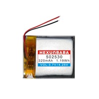 Jam tangan pintar L018 EARPhone MP3 earbud TWS, baterai Li-Ion Ion polimer 2 kabel 3.7V 320mAh 502530