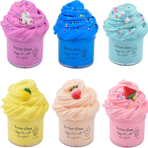 Kit de Slime Súper Suave y No Pegajoso de Fábrica con 6 Slimes Perfumados y Dijes de Sandía y Unicornio para Niñas y Niños - Product Image 1