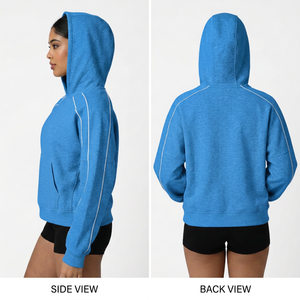 Sudadera con Capucha para Mujer, Informal, Holgada, Sólida, Transpirable, Ecológica, para Otoño e Invierno, con Bolsillo Grande, para Gimnasio, Correr, Actividades al Aire Libre - Product Image 4