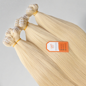 100% paquetes <span class=keywords><strong>de</strong></span> trama <span class=keywords><strong>de</strong></span> cabello <span class=keywords><strong>Virgen</strong></span> sin procesar crudo cutícula Europea alineada doble dibujado 8 pulgadas extensiones <span class=keywords><strong>de</strong></span> cabello humano <span class=keywords><strong>de</strong></span> Color Rubio - Product Image 2