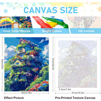 Kit de Peinture Acrylique DIY Personnalisé OEM Paysage Étang de Lotus d'Été par Numéros, Style Créatif Fait Main, Impression Numérique, Décoration Murale