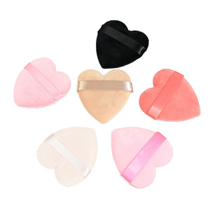 Vente en gros de houppette en forme de coeur de maquillage avec logo personnalisé houppette libre - Product Image 4