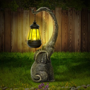 <span class=keywords><strong>Statue</strong></span> d'éléphant d'extérieur avec lanterne LED, figurine de <span class=keywords><strong>jardin</strong></span> en résine aspect bronze, décoration lumineuse pour <span class=keywords><strong>jardin</strong></span> et paysage - Product Image 4