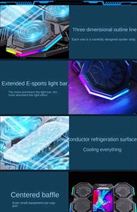 <span class=keywords><strong>Refroidisseur</strong></span> d'ordinateur <span class=keywords><strong>portable</strong></span> à 6 ventilateurs, nouveau, fabriqué en aluminium, avec support de jeu RGB, réglable, <span class=keywords><strong>bon</strong></span> prix, sortie d'usine - Product Image 5