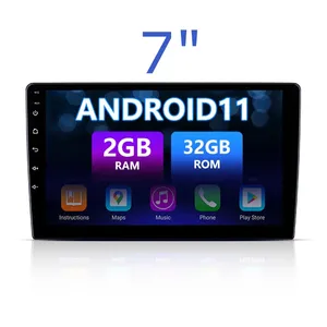 Car DVD Player 7 polegadas Android 11.0 Car Stereo 7 pulgadas Tela Sensível Ao Toque Rádio Do Carro Sistema de Navegação GPS WiFi