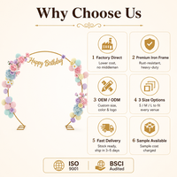 Support de toile de fond pour arche de mariage, cadre métallique circulaire doré, arche à ballons, décor de fond pour photomaton pour baby shower et fêtes d'anniversaire