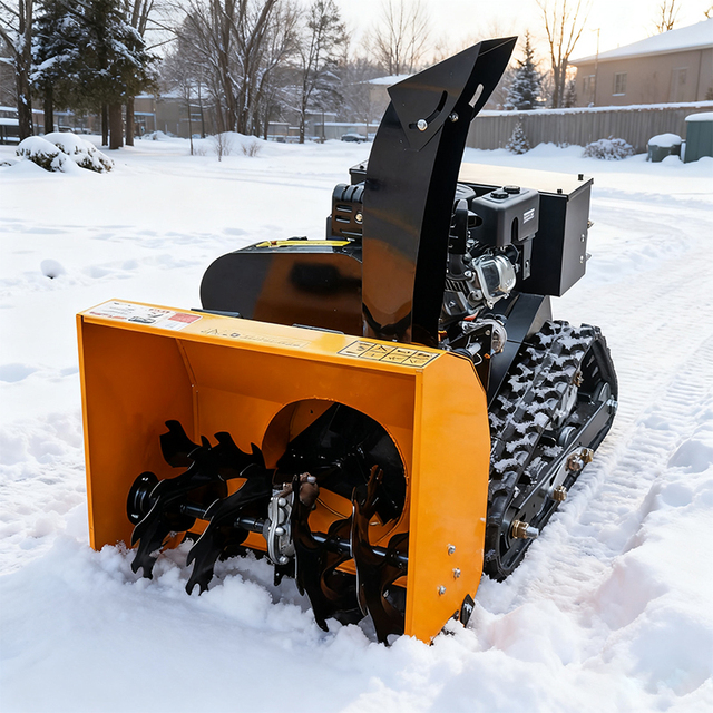 Remote Control Robot Snow Sweeper Cordless Tracked Gasoline Loncin 9.8kW 400m Remote Control Distance Automatic Self Propelled