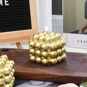 Vela dorado con aroma estilo Ins, accesorios para fotos, gran <span class=keywords><strong>cubo</strong></span> <span class=keywords><strong>de</strong></span> <span class=keywords><strong>Rubik</strong></span>, fragancia, hogar, alojamiento, muebles suaves - Product Image 2