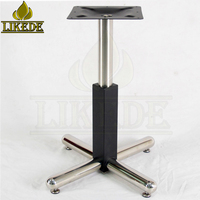 Base de table en acier inoxydable à fond croisé pour table de salle à manger de restaurant