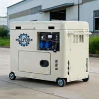 Générateur diesel silencieux 5/6/7/8/10KW, 220V monophasé/triphasé, démarrage électrique ATS AVR, générateur commercial à faible bruit en caisson