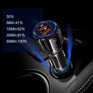 <span class=keywords><strong>Chargeur</strong></span> de téléphone portable pour voiture, <span class=keywords><strong>double</strong></span> USB, charge rapide 3.0, 18W 35W, électrique, pour Samsung 5V/3A, portable, dernier modèle - Product Image 2